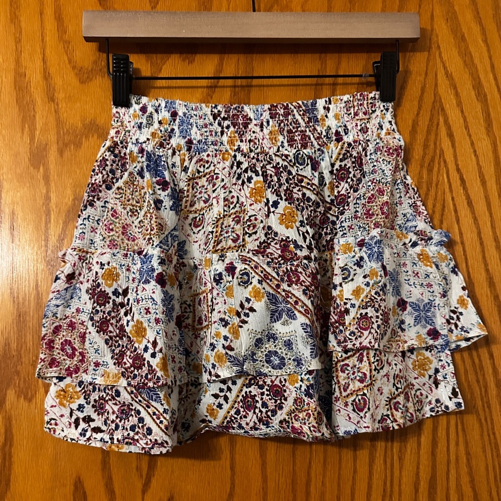 Raga Floral Patterned Boho Mini Skirt - NWT - Size XS Multicolor